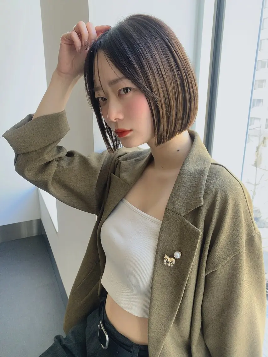 ショート カラー カット ヘアカラー トリートメント ボブ/大人ヘア k-two濱田のヘアスタイル