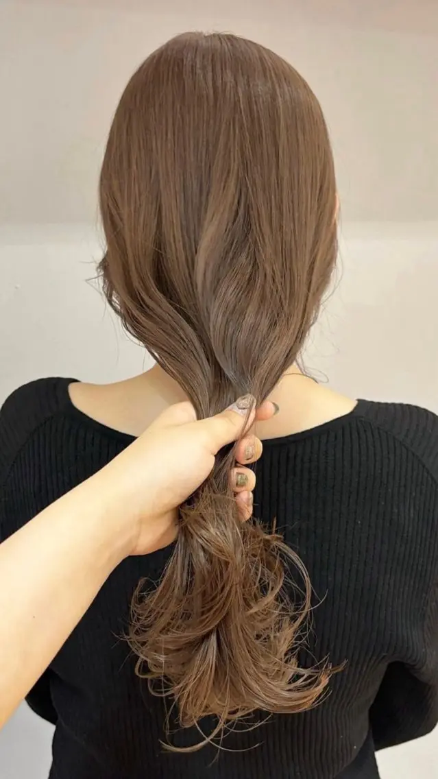 ミディアム カラー ヘアカラー トリートメント オリーブ/縮毛♡ Natsuno🩰のヘアスタイル