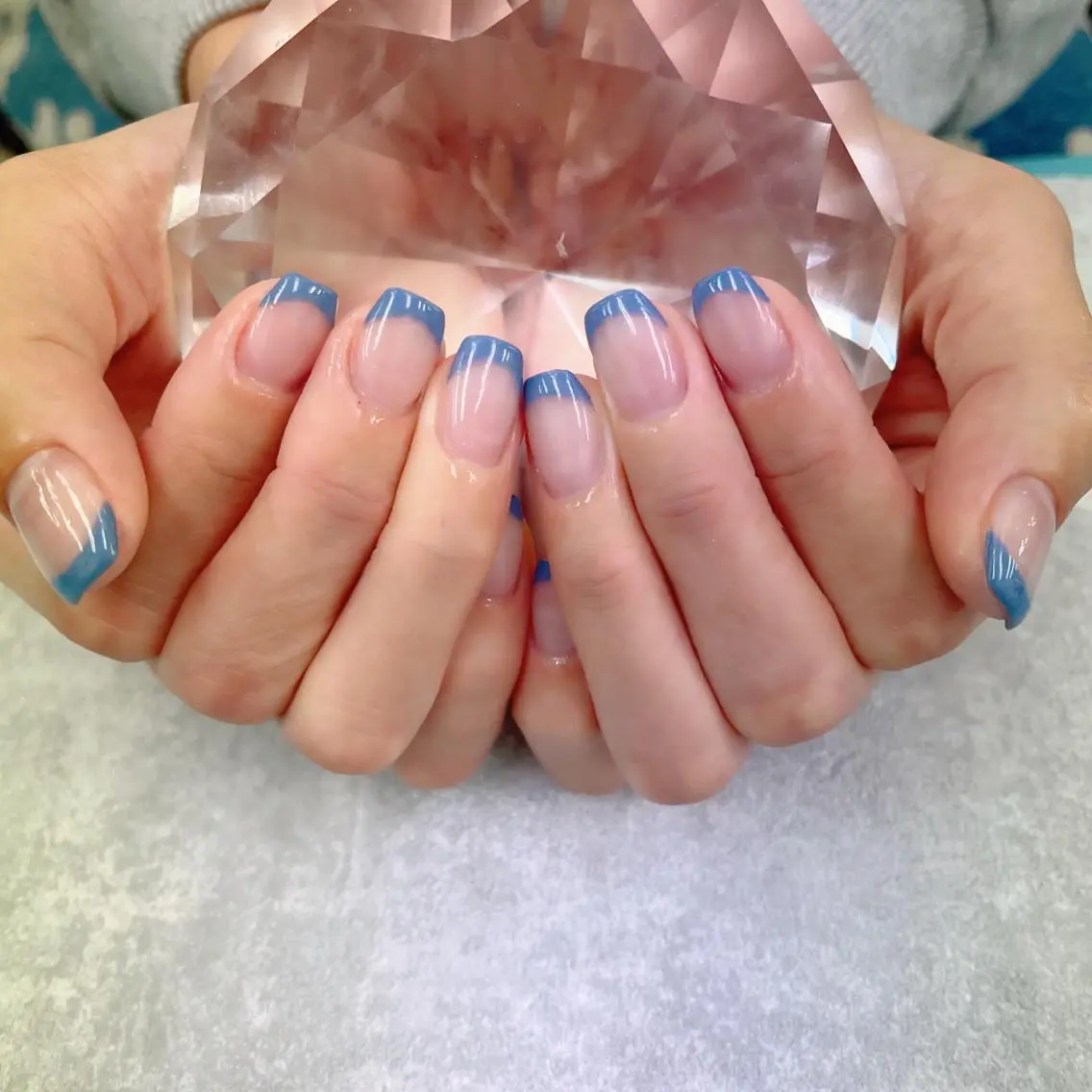 ネイル フレンチネイル スクエアネイル BlueDaisy 栄本店のネイルデザイン