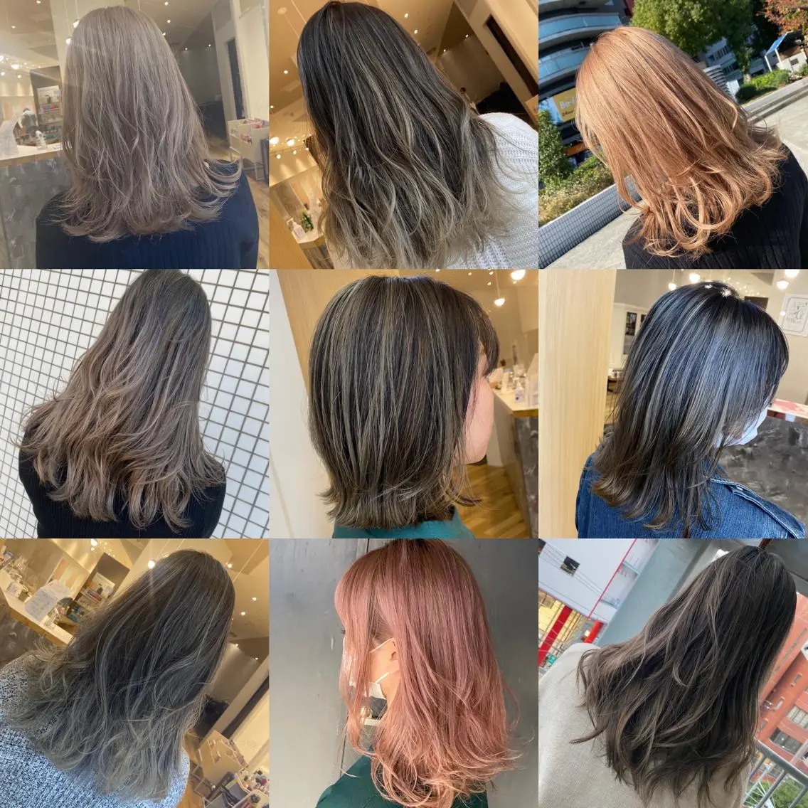 セミロング カラー カット ヘアカラー ハイトーンヘア/ 島崎　タクミのヘアスタイル