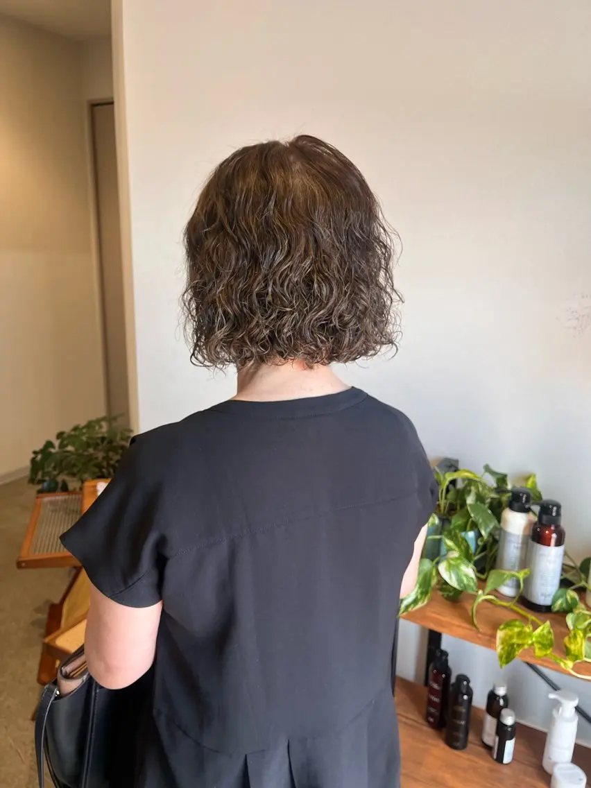 ミディアム カラー パーマ 堀越 エリのヘアスタイル
