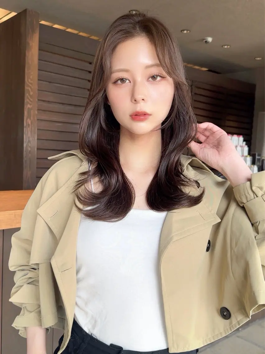 【ミニモ新規限定人気No3メニュー】韓国風カット+髪質改善生カラー+TOKIOトリートメント🦋※韓国風以外も切れますの写真