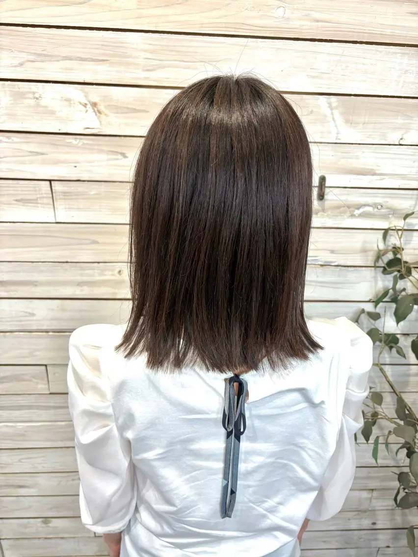 ミディアム ボブレイヤー ボブ くびれヘア 顔周りカット レイヤーカット ボブ指名多数◎ 田中夕子のヘアスタイル