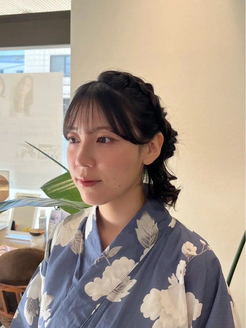 ミディアム ヘアセット ボブパーマ／アレンジ Onのヘアスタイル