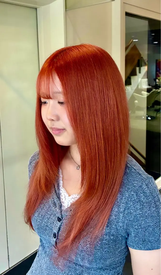 セミロング ヘアカラー 高田 羊真のヘアスタイル