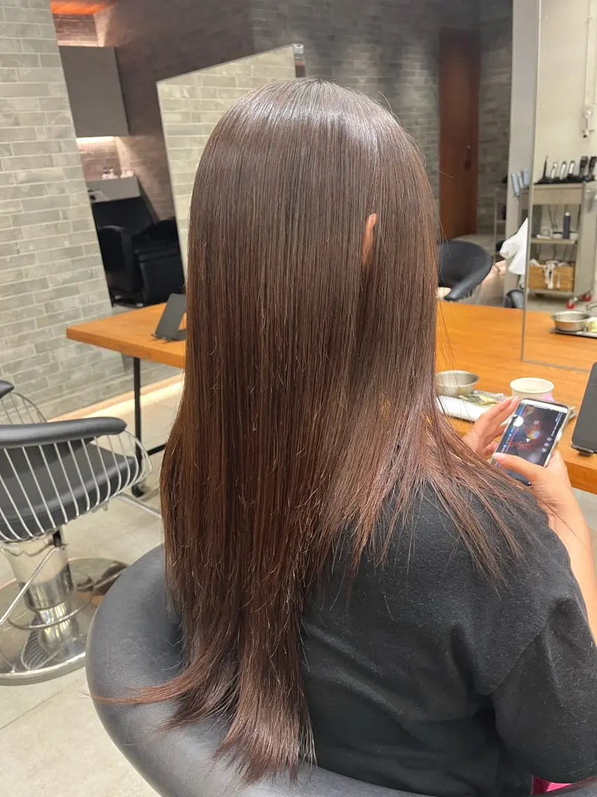 ロング カラー カット ヘアカラー 縮毛矯正 縮毛矯正🌟カラー 🍵いいじま🫖のヘアスタイル