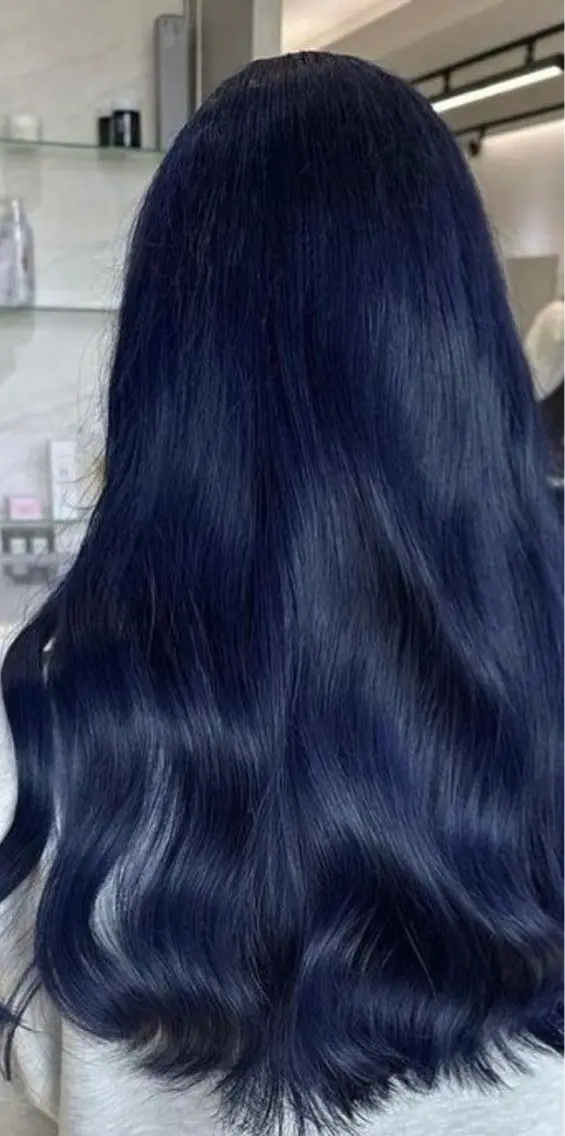 ロング カラー ブリーチ ネイビーカラー はづき 🥀梅田のヘアスタイル