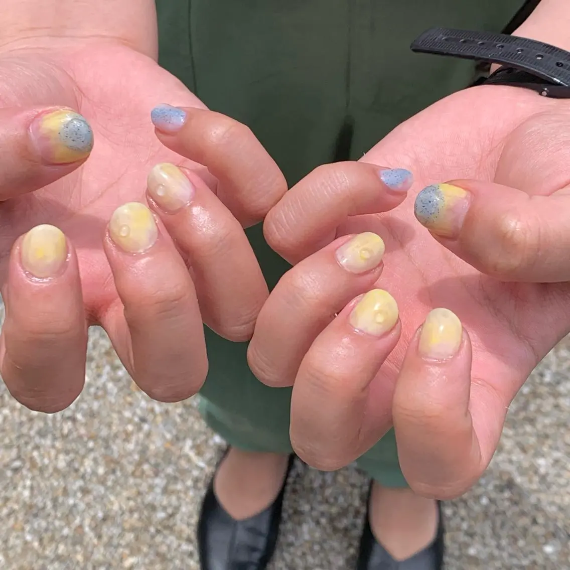 ネイル ジェルネイル 黄色 cocoro nail salonのネイルデザイン