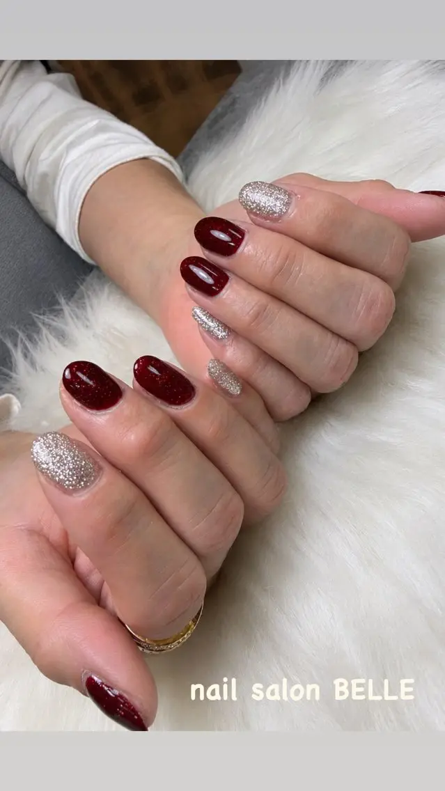 ネイル フラッシュネイル キラキラネイル マグネットネイル ハンドネイル nail salon BELLEのネイルデザイン