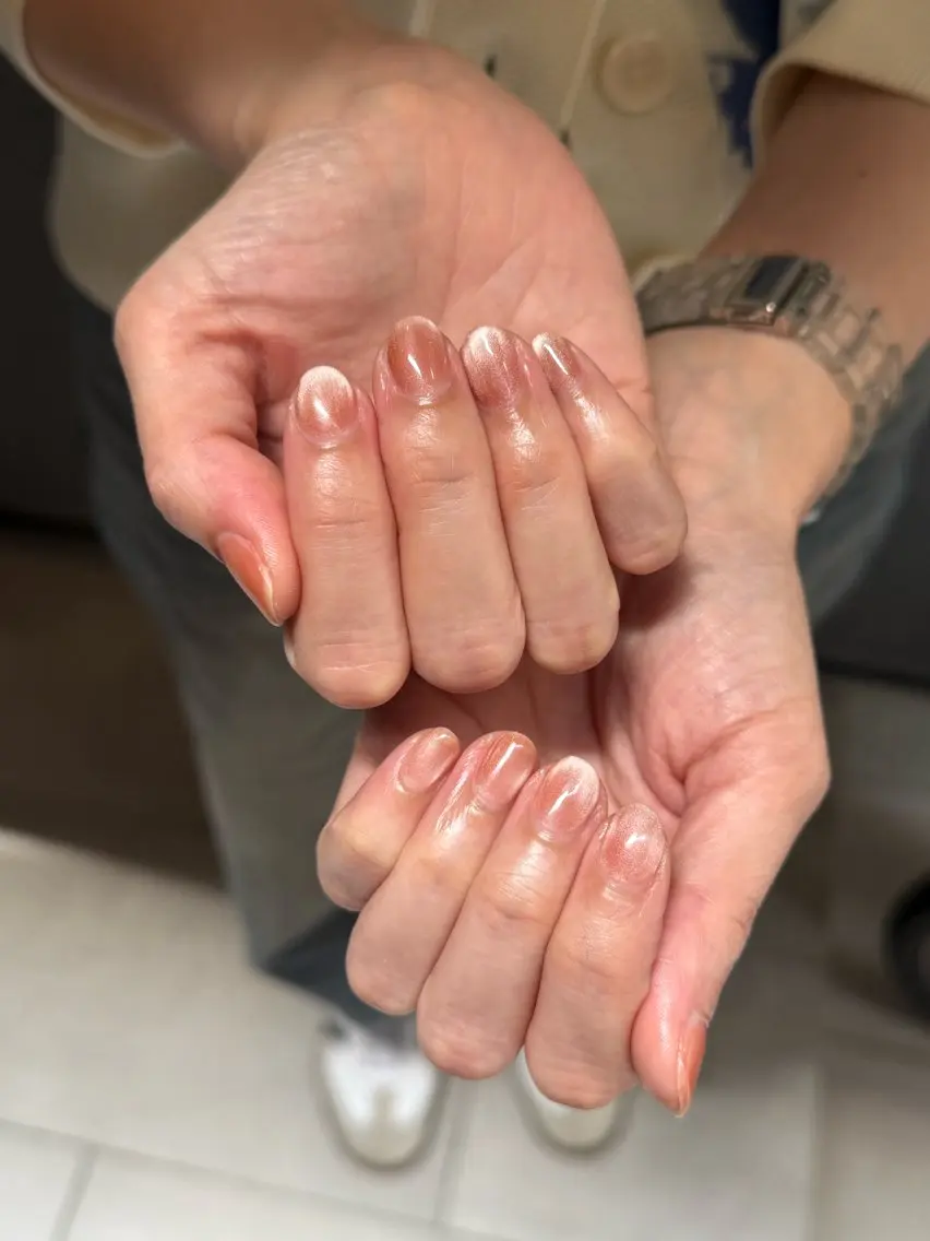 ネイル マグネットネイル ワンカラーネイル ハンドネイル nail salon swaddle 🪽のネイルデザイン