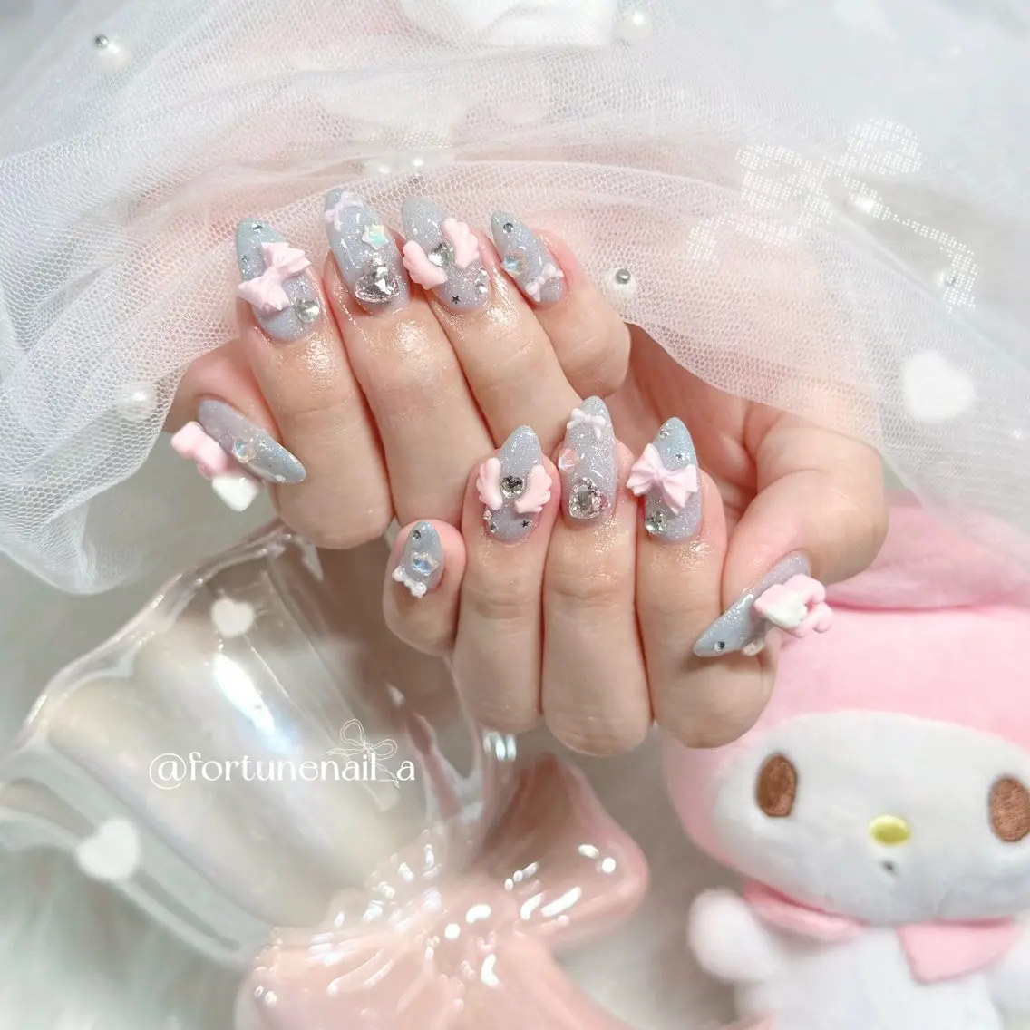 ネイル ハンドネイル .*🎀 aoi🎀のネイルデザイン
