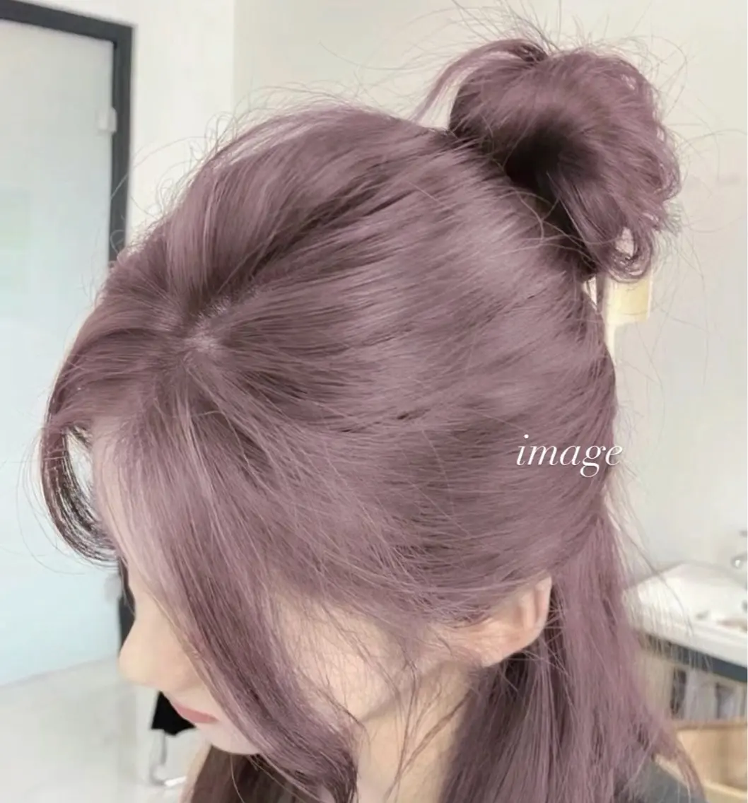 ロング ヘアカラー トリートメント 淡色ラベンダー♡ ニーナ🎀🦙のヘアスタイル