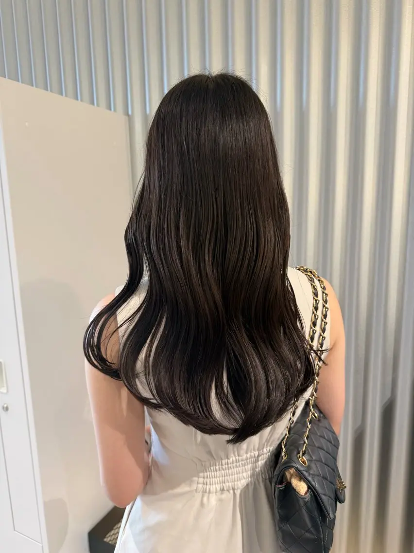 ロング ヘアカラー トリートメント 🍷秋色ボルドー♡ 艶レイヤー🍇モエカのヘアスタイル