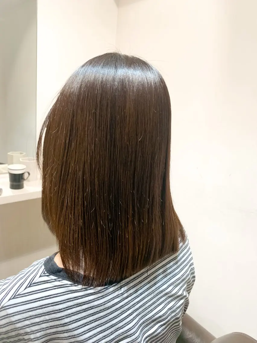 ミディアム パーマ ブリーチでもできる 縮毛矯正相原慎🌈のヘアスタイル