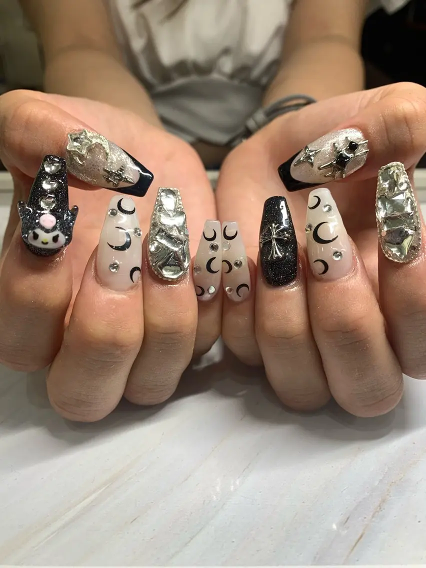 ネイル フレンチネイル ジェルネイル 韓国ネイル マグネットネイル マグネットフレンチ akina nailsのネイルデザイン