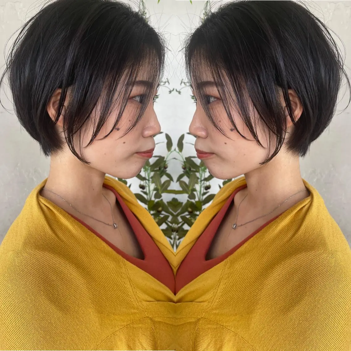 ショート カラー ショートボブ ハンサムショート 丸みショート デザインカラー ハイライトカラー カット ヘアカラー トリートメント 京都大人女性ショート 徒歩1分/秋山のヘアスタイル