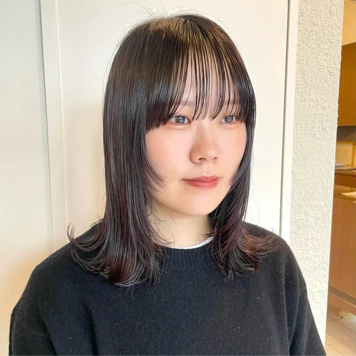 ミディアム カラー レイヤーカット 透明感カラー/ 寺田千雅子のヘアスタイル