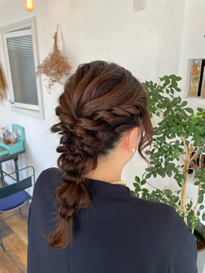 ヘアアレンジ ハーフアップ 浴衣 ヘアセット 🌸小掛🌸 豊橋外国人風カラーのヘアスタイル