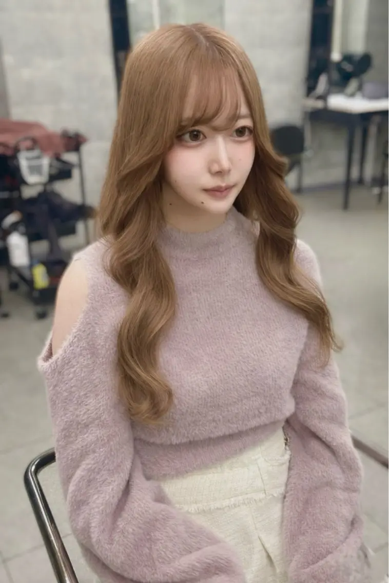 ロング カラー ヘアカラー トリートメント 新宿美容院 ダブルカラーのヘアスタイル
