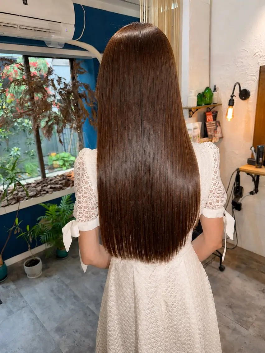 ロング 縮毛矯正 トリートメント カット 縮毛矯正 トリートメント 桑名 淳のヘアスタイル