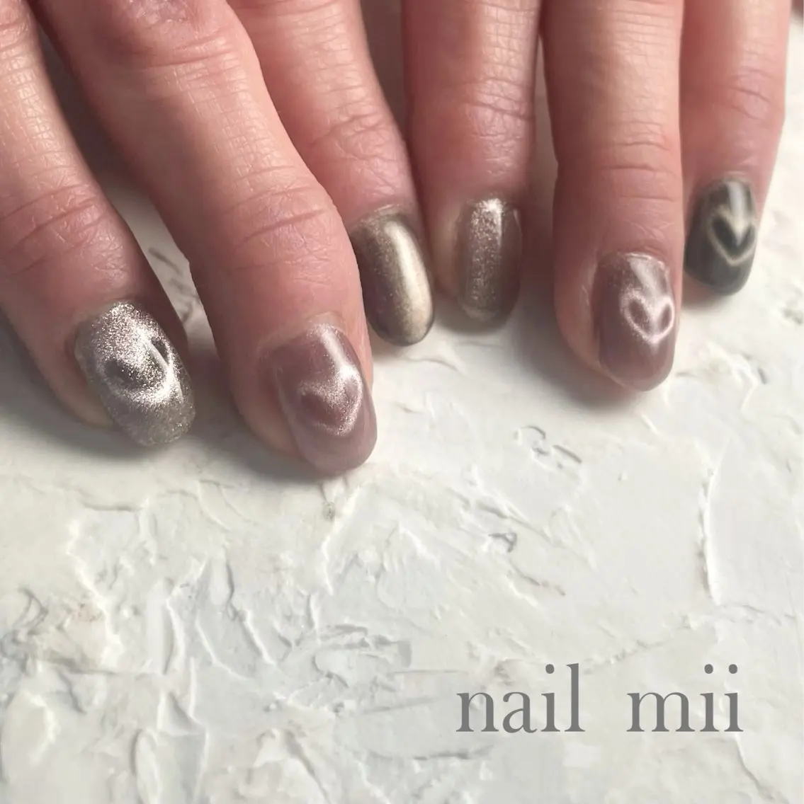 ネイル ハート マグネットネイル nail mii HIROMIのネイルデザイン