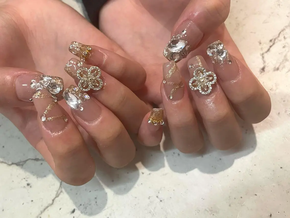 ネイル ハンドネイル 韓国/ワンホン/長さ 出しつけ放題🎀のネイルデザイン