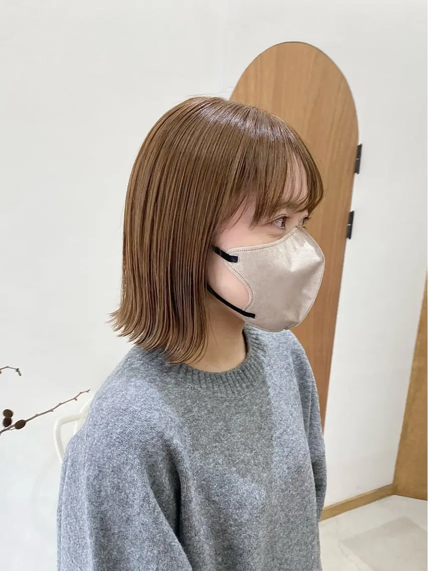 ミディアム カラー ヘアアレンジ ブリーチ ダブルカラー グレージュ ブリーチなしカラー カット ヘアカラー トリートメント ハル🌸柔色/ ブリーチなし/艶髪のヘアスタイル