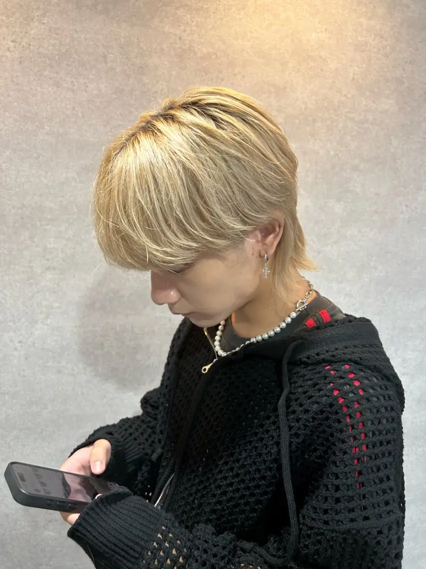 ショート カラー パーマ ヘアアレンジ メンズ キッズ 磯村 翔大のヘアスタイル