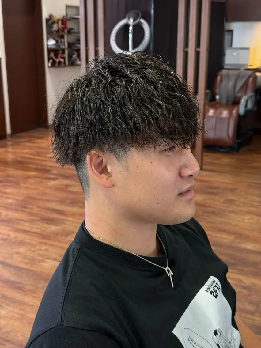 ショート パーマ メンズ カット パーマ トリートメント 野洲/美容室/美容師 平田蒼太ヒラタソウタのヘアスタイル