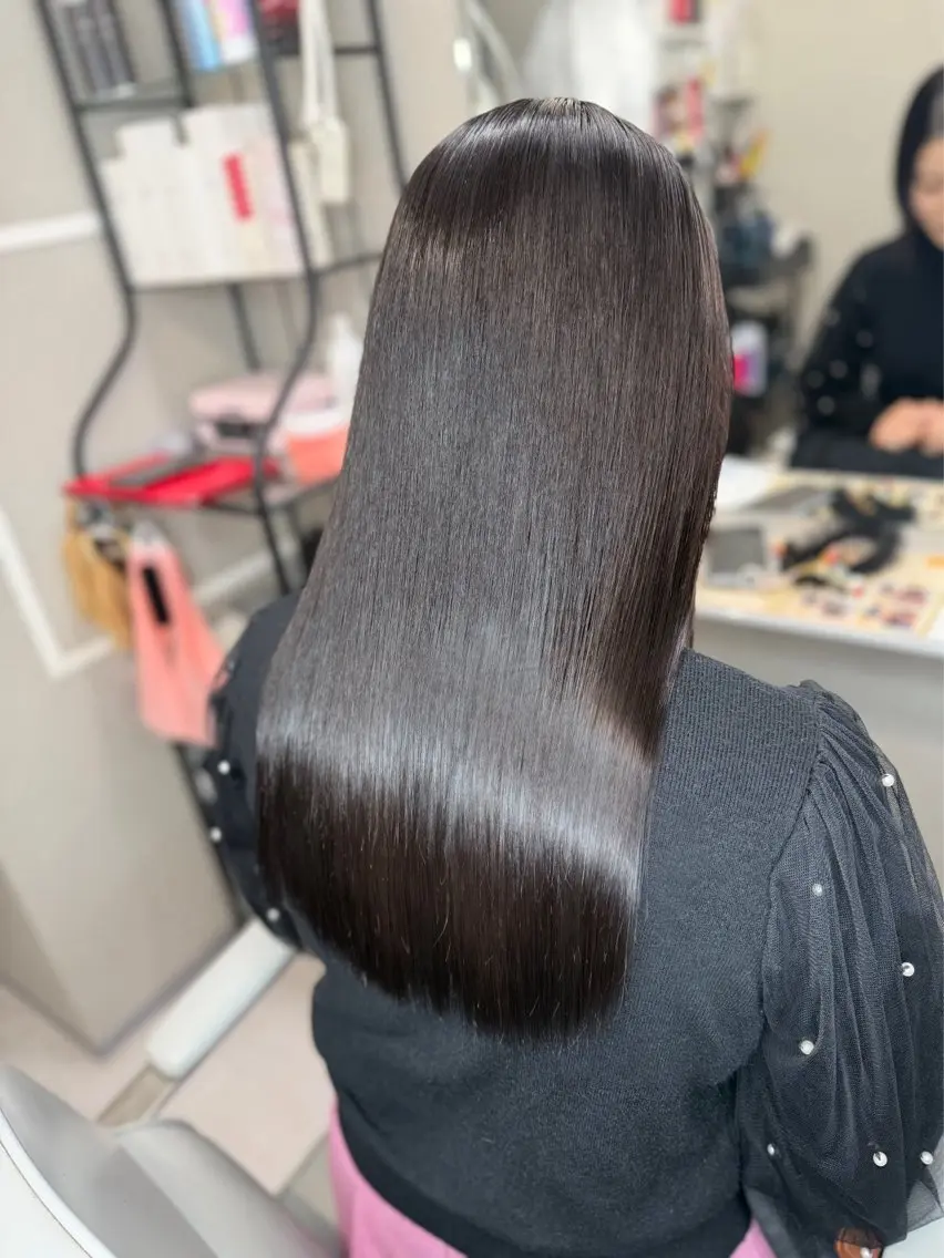 ミディアム カラー 透明感カラー 髪質改善 ヘアカラー 縮毛矯正 トリートメント ヘアセット 今井 勝也のヘアスタイル