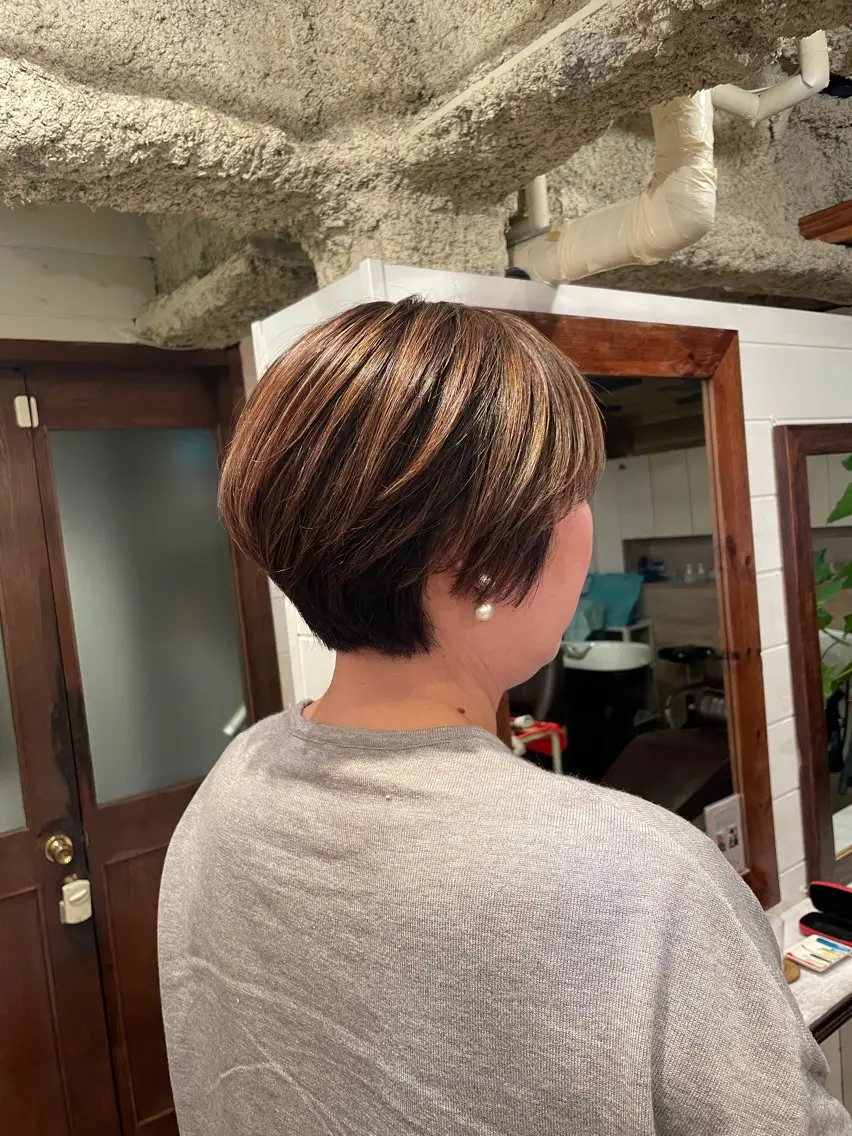 ショート カラー 縮毛矯正/レイヤー/ ボブ♡Natsukiのヘアスタイル