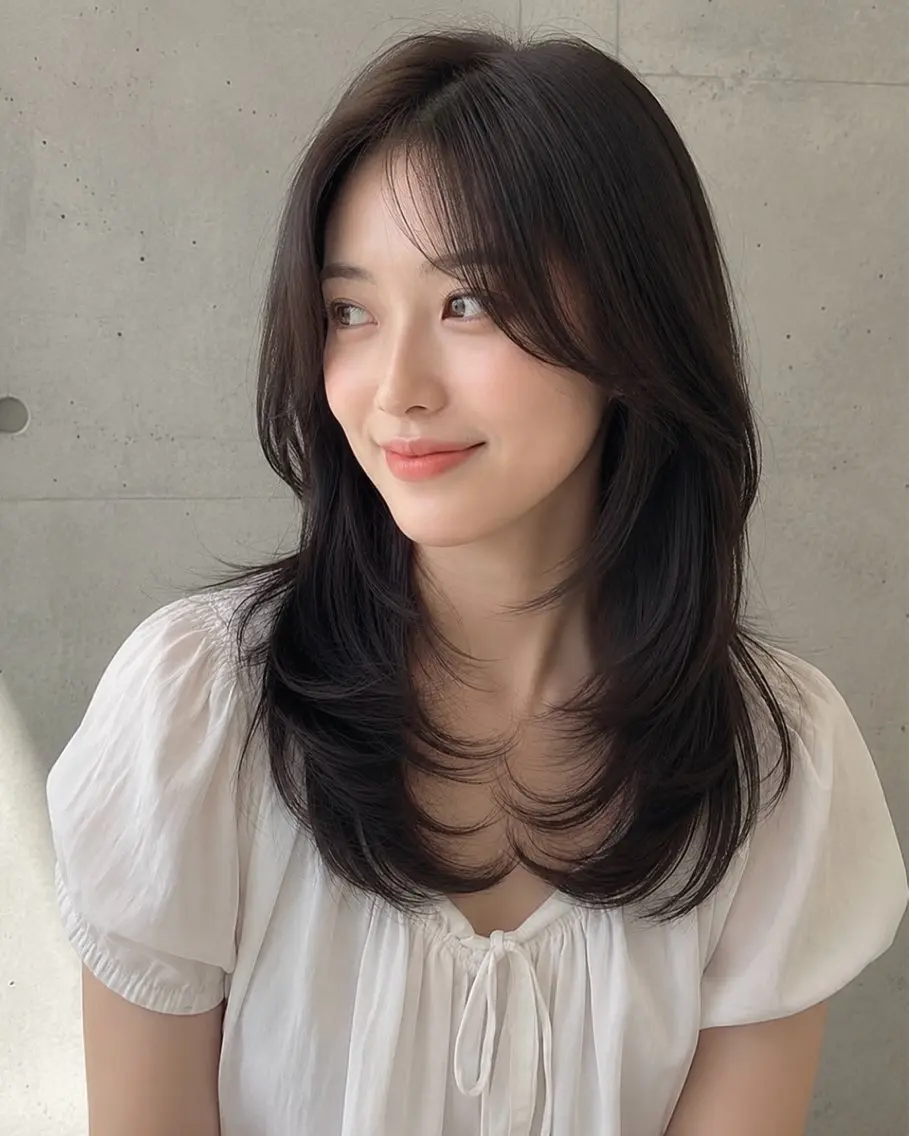 ミディアム カラー パーマ ヘアアレンジ ミディアムレイヤー 顔まわりレイヤー 顔周りカット レイヤーカット 似合わせカット カット ヘアカラー トリートメント ☘️透明感カラー☘️ レイヤー/コウスケのヘアスタイル