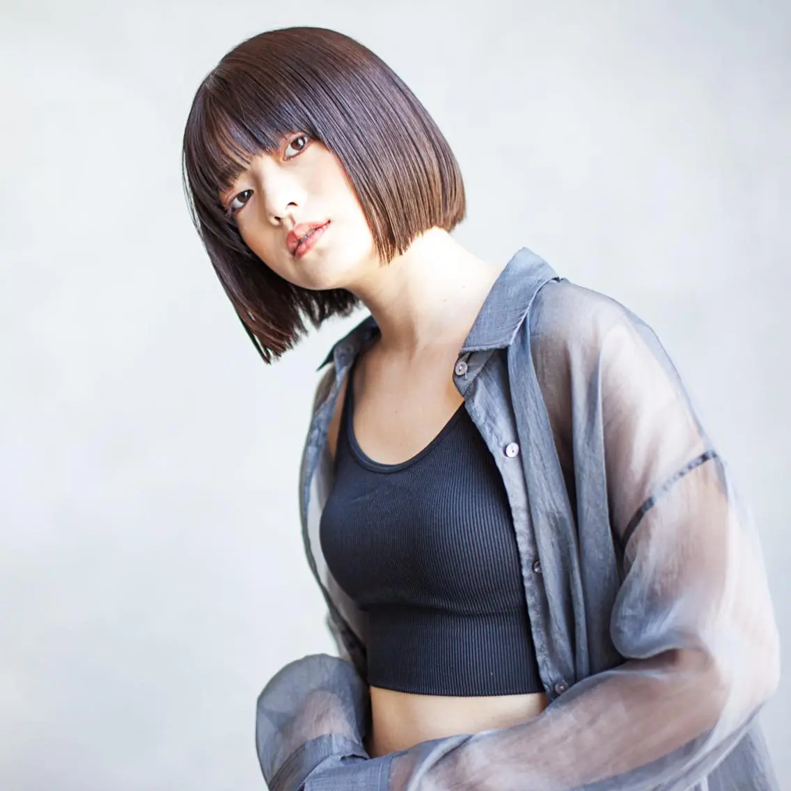 ミディアム カット 縮毛矯正 Ash 武蔵小杉店のヘアスタイル