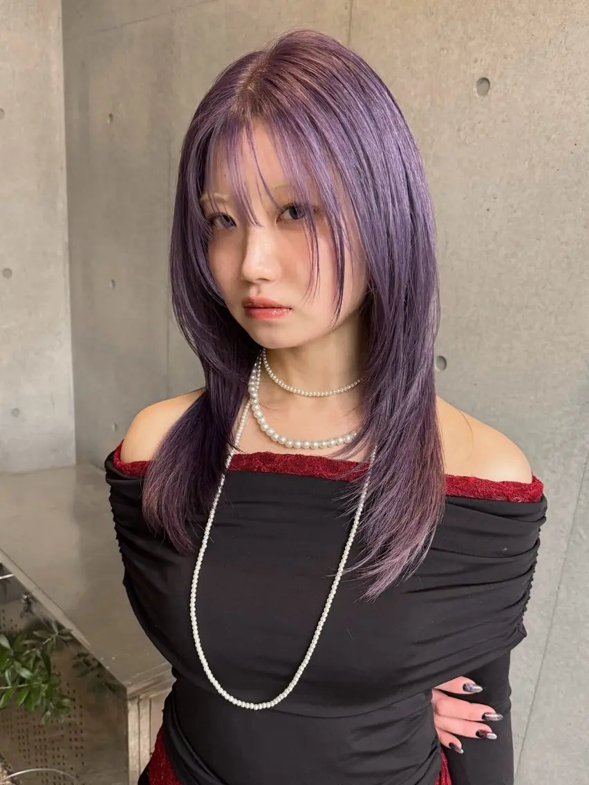 ロング ハッシュカット 似合わせカット 表参道/透明感カラー 韓国ヘア長田雄希のヘアスタイル