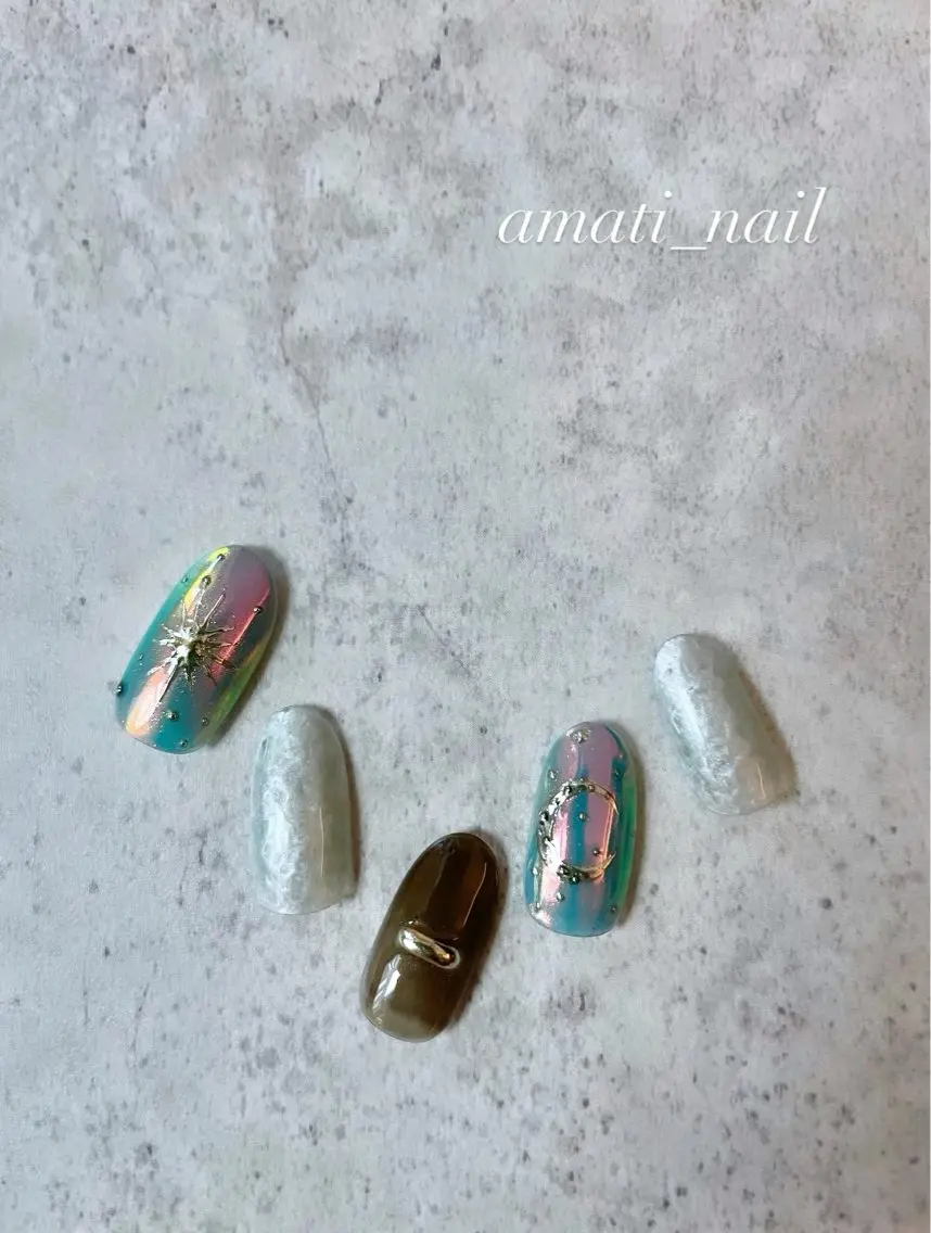 ネイル フットネイル ジェルネイル マグネットネイル ミラーネイル ニュアンスネイル ハンドネイル amati_nail TAKAKOのネイルデザイン