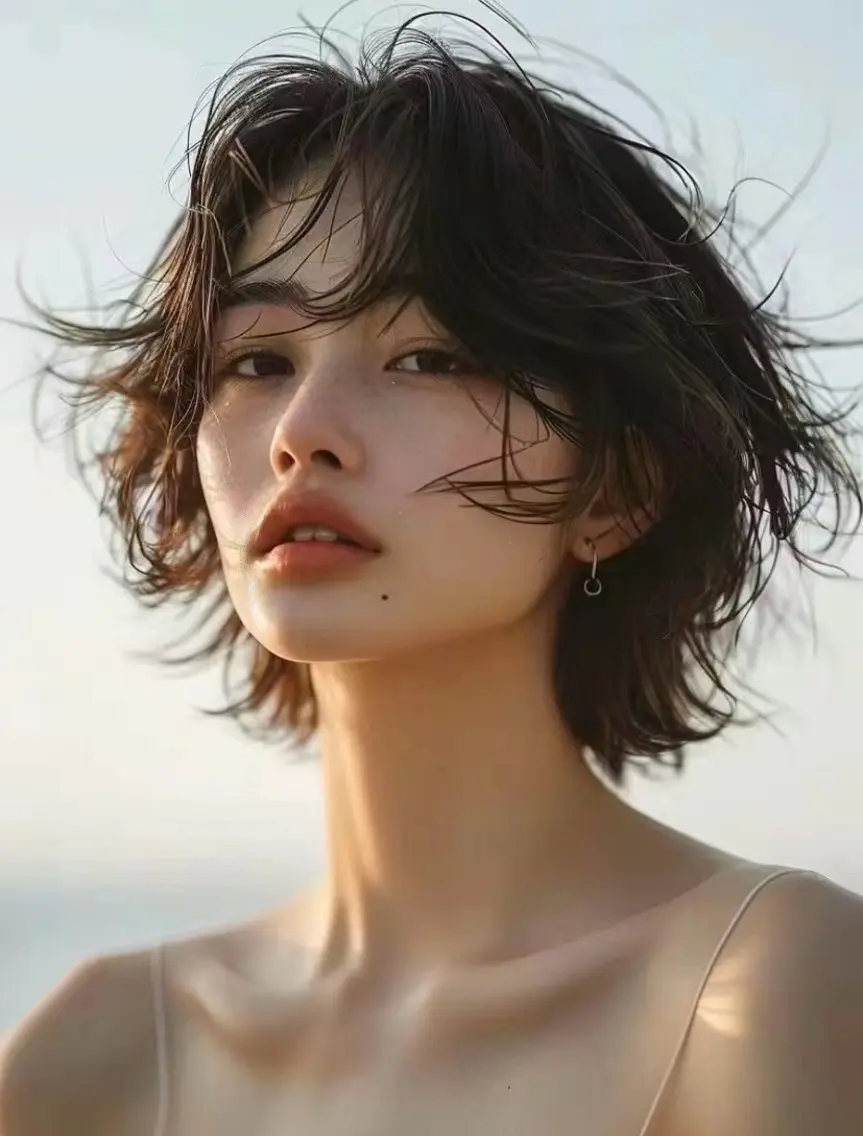 ミディアム カラー カット ヘアカラー トリートメント Saki/レイヤー/ 柔色カラー/顔まわりのヘアスタイル
