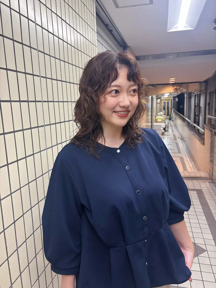 ミディアム パーマ カット パーマ kaito パーマ募集！🙌のヘアスタイル