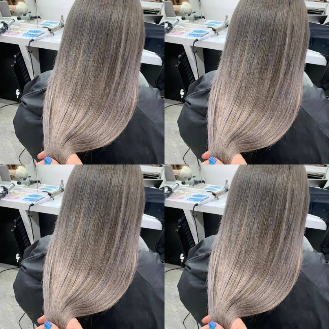 ロング カラー プルエクステ 透明感カラー グレージュ ハイトーンカラー エクステ ヘアカラー エクステ プルエクステ 🖤MIYUのヘアスタイル
