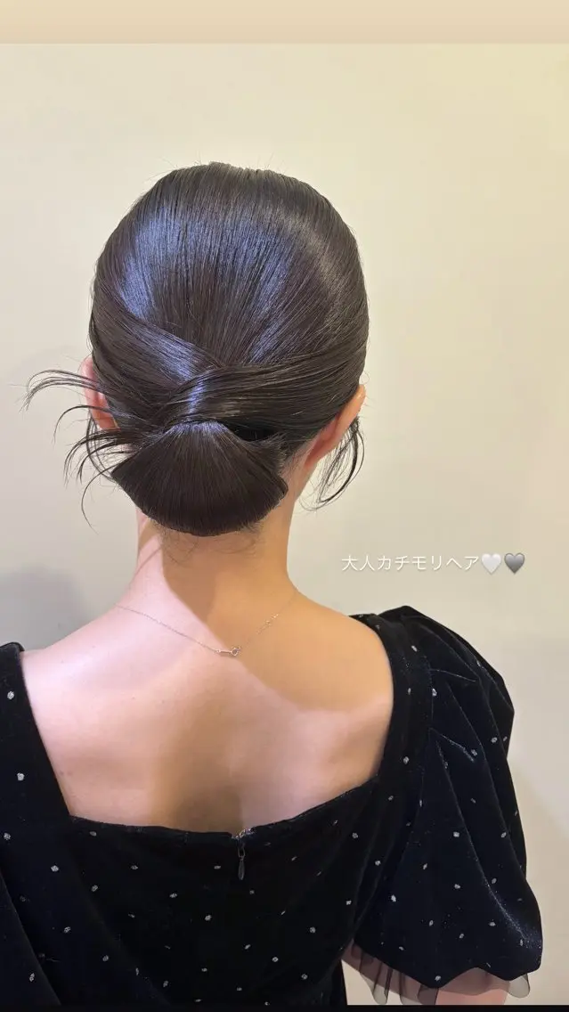 セミロング ヘアアレンジ ボウ🪞ヘアセット /メイク/マツパのマツエク・マツパデザイン