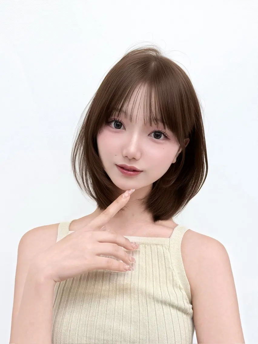 ミディアム カラー ミディアムレイヤー レイヤーカット カット ヘアカラー トリートメント 韓国ガーリーヘア🎀 Sayaka🤍のヘアスタイル