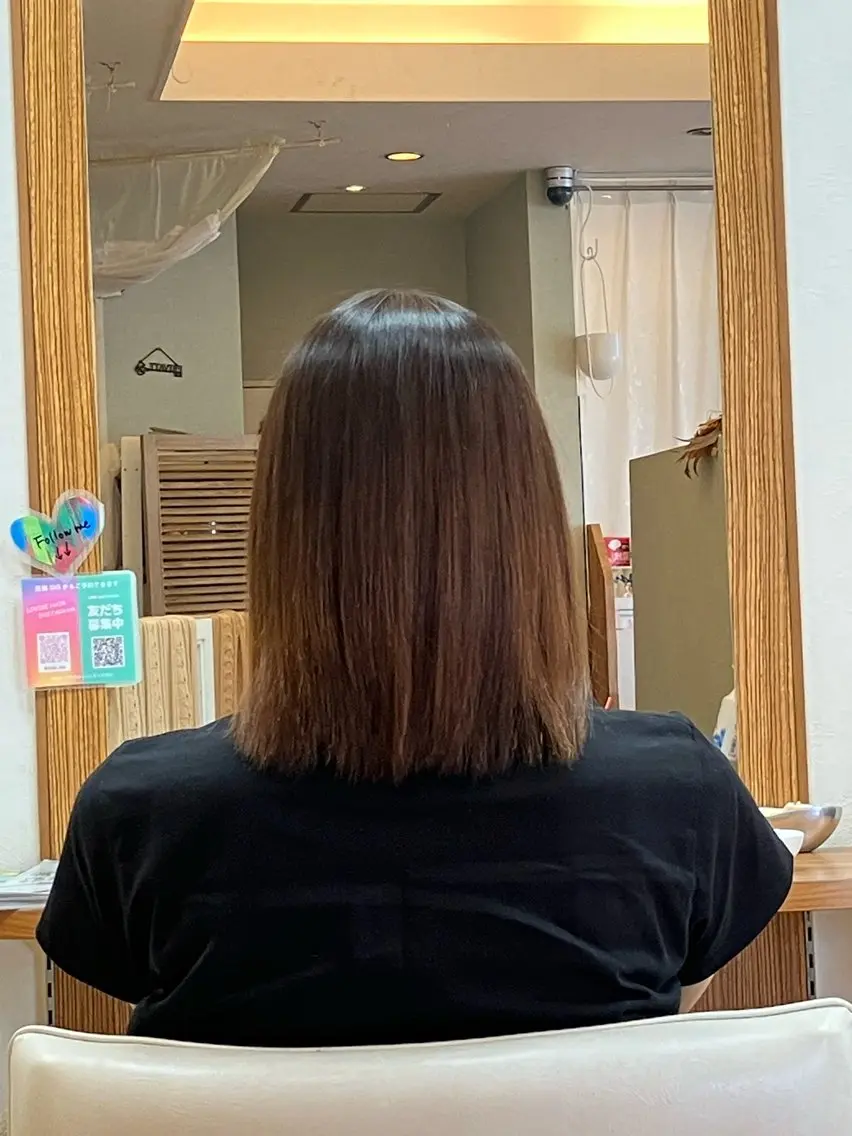 ミディアム 高畑駅×縮毛矯正 縮毛矯正×湯浅貴子のヘアスタイル