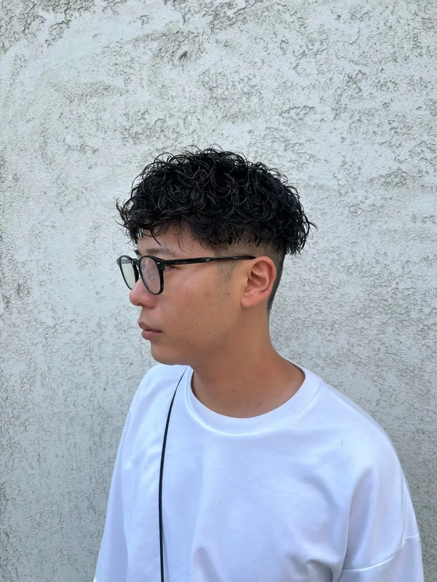 パーマ メンズ カット パーマ 透明感カラー 🫧ゆうしん/平尾のヘアスタイル