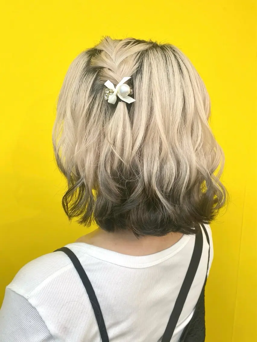 ミディアム ヘアアレンジ ボブ 新宿｜ヘアセット専門 ｜aira*｡ﾟのヘアスタイル