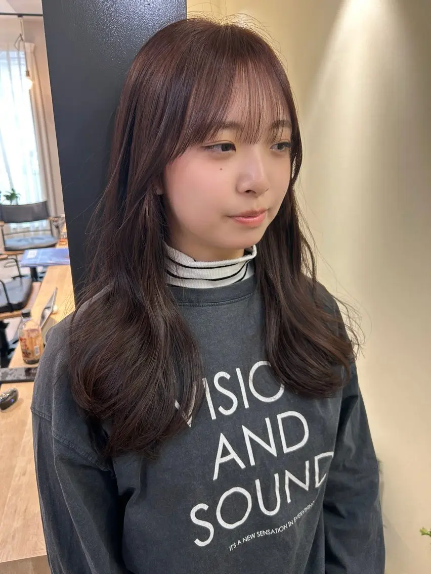ロング カラー ベージュカラー ブリーチ ダブルカラー ブリーチなしカラー ピンクカラー カット ヘアカラー トリートメント hubhair レイヤー/透明感のヘアスタイル