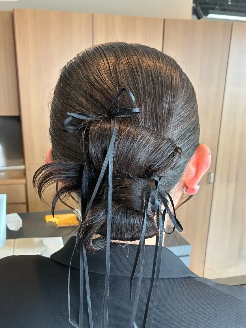 ロング ヘアアレンジ 結婚式・ブライダル ヘアセット arika もえのヘアスタイル