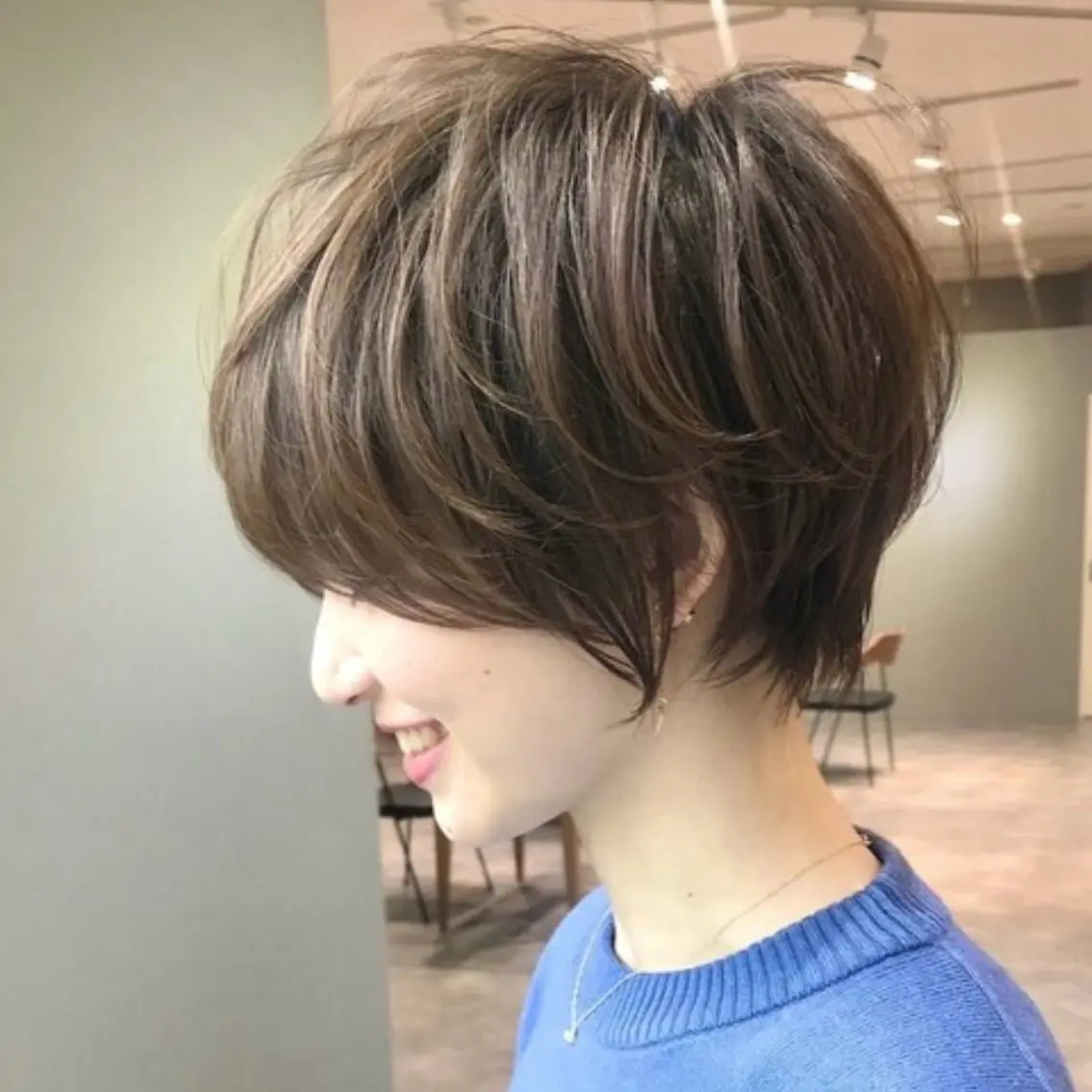ショート カラー ショートボブ ボブレイヤー 丸みショート グレージュ ボブ カット ヘアカラー 髙井/ショート特化 /似合わせ/豊中のヘアスタイル