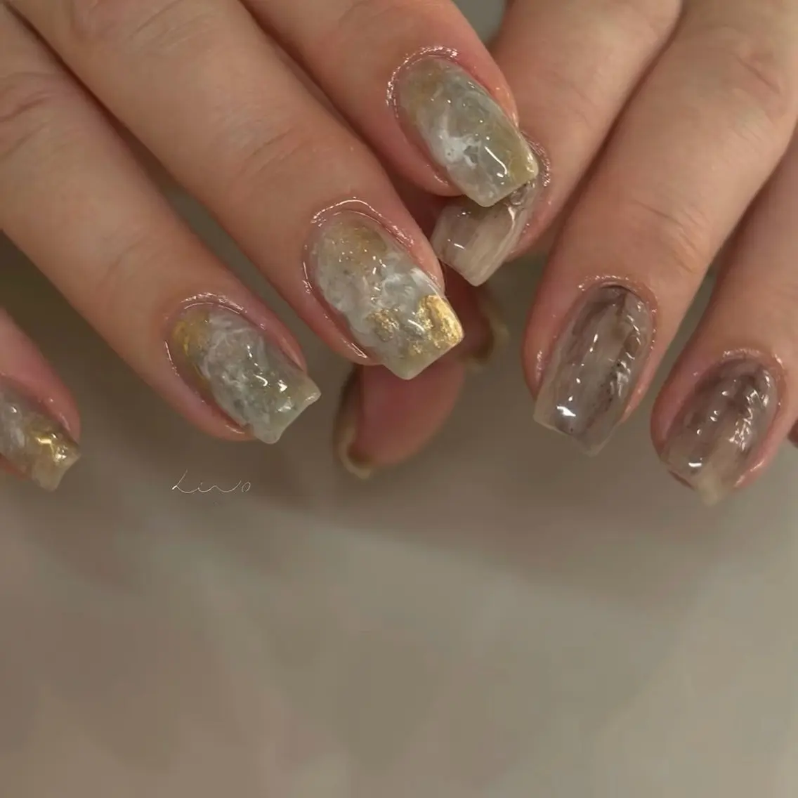 ネイル ニュアンスネイル ショートネイル ハンドネイル nail salon linoのネイルデザイン
