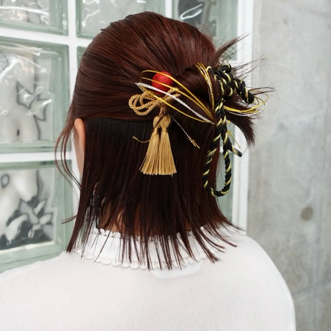 ミディアム ヘアアレンジ ボブ 卒業式のヘアスタイル ヘアセット 🌐サトウ リョウ🌐のその他イメージ