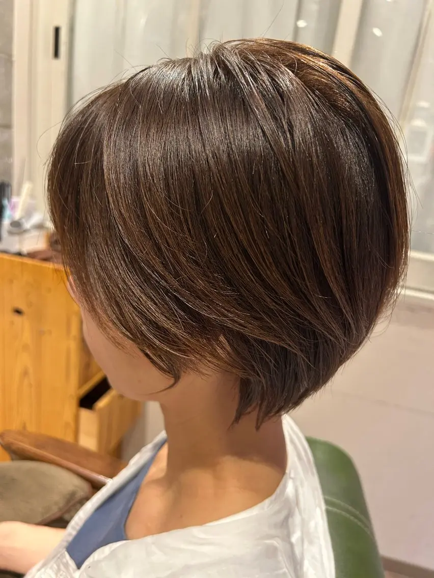 ショート Hiromu: 白髪ぼかしハイライトのヘアスタイル