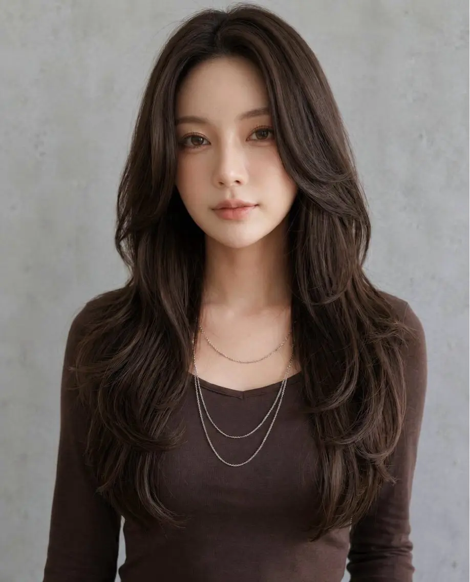 ロング カラー ヘアアレンジ カット ヘアカラー トリートメント ヘッドスパ ヘアセット 韓国レイヤー/ 顔周り💕田中将吾のヘアスタイル